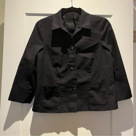 Laura Ashley 100% Cotton Poplin Boxy Oversized Relaxed Fit Cropped Jacket - Picture 2 of 6